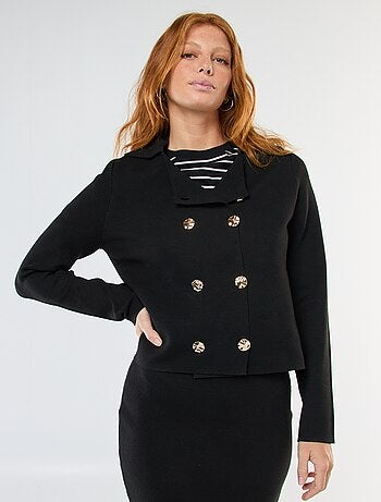 Gilet en tricot ottoman à double boutonnage