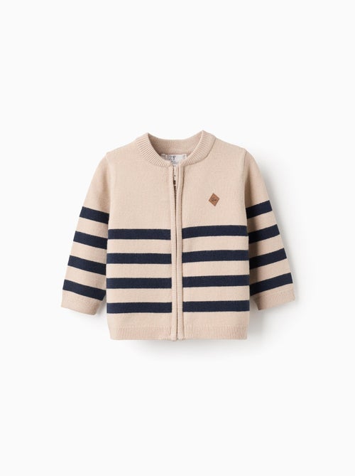 Gilet en Tricot Rayé - Kiabi