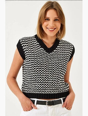 Gilet en tricot rayé lucci