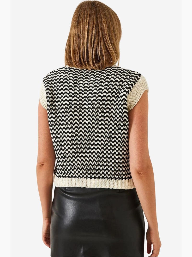 Gilet en tricot rayé lucci Noir - Kiabi