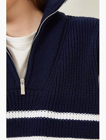 Gilet en tricot selanik zippé lucci