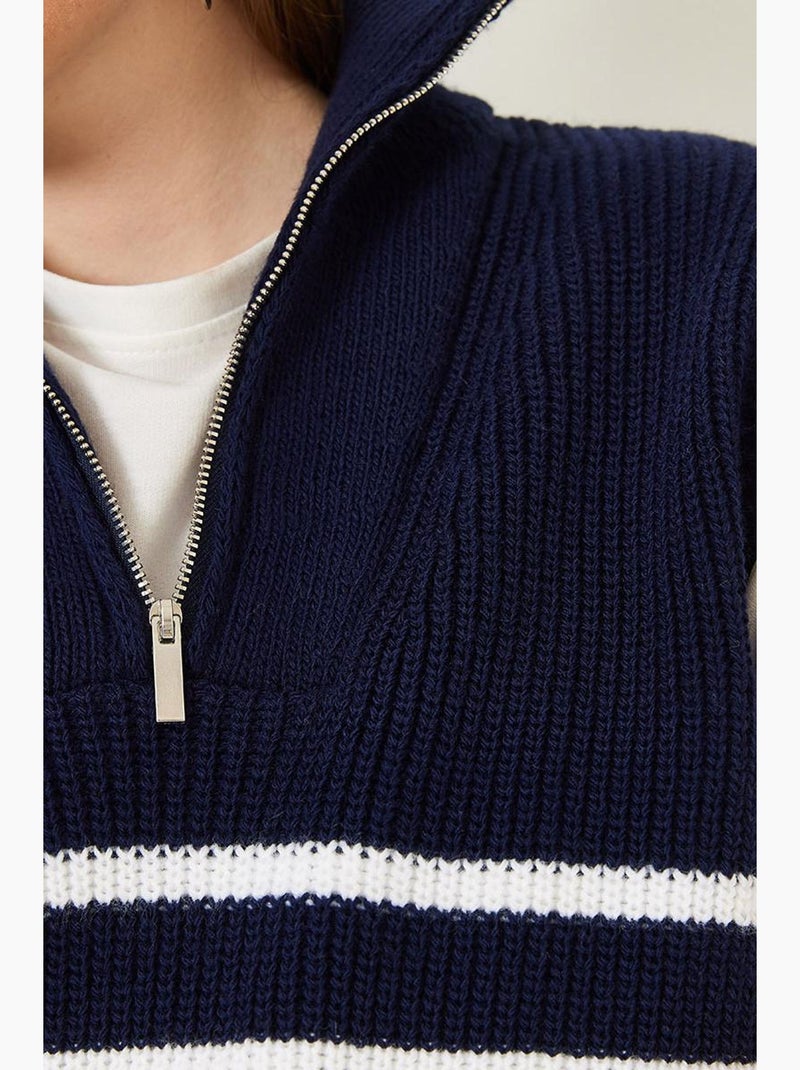 Gilet en tricot selanik zippé lucci Bleu marine - Kiabi