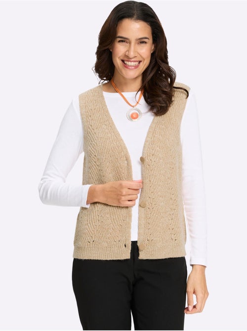 Gilet en tricot tricot ajouré - taille standard - witt - Kiabi Gilet en tricot tricot ajouré - taille standard - witt - Kiabi