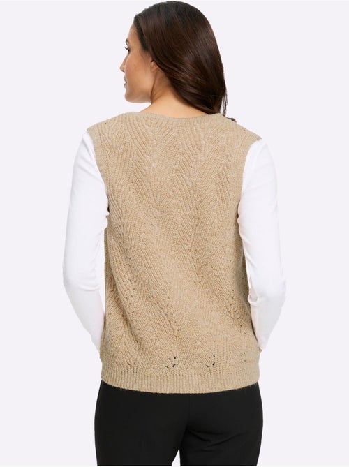 Gilet en tricot tricot ajouré - taille standard - witt - Kiabi Gilet en tricot tricot ajouré - taille standard - witt - Kiabi