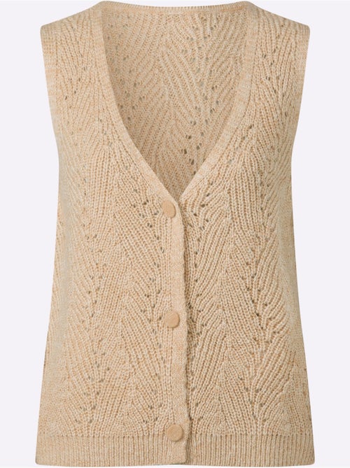 Gilet en tricot tricot ajouré - taille standard - witt - Kiabi Gilet en tricot tricot ajouré - taille standard - witt - Kiabi
