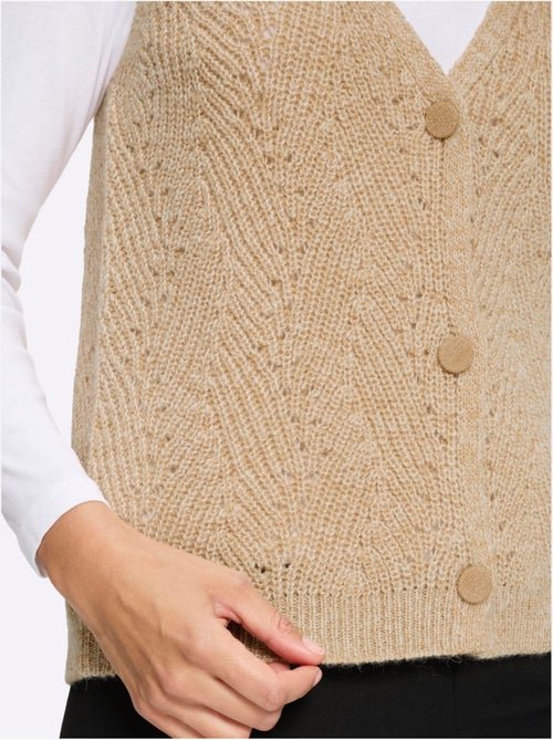 Gilet en tricot tricot ajouré - taille standard - witt - Kiabi Gilet en tricot tricot ajouré - taille standard - witt - Kiabi