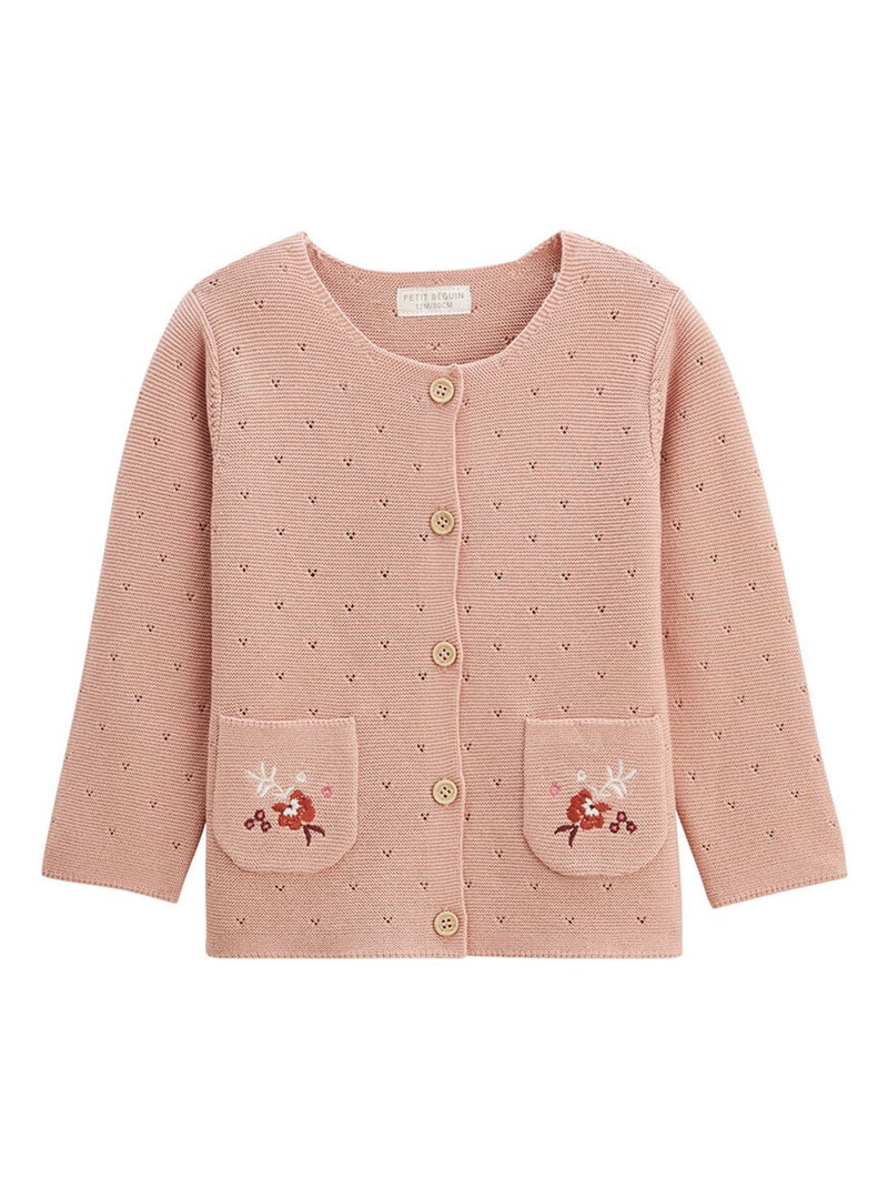 Gilet enfant en tricot Manouk Rose - Kiabi