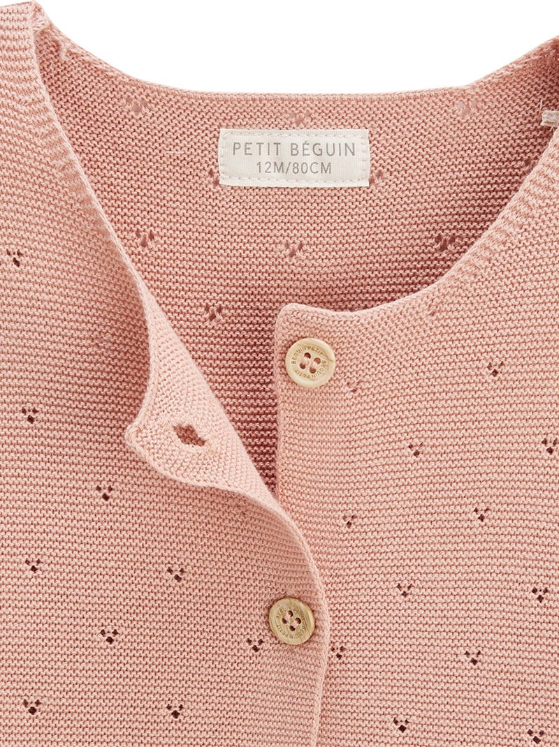 Gilet enfant en tricot Manouk Rose - Kiabi