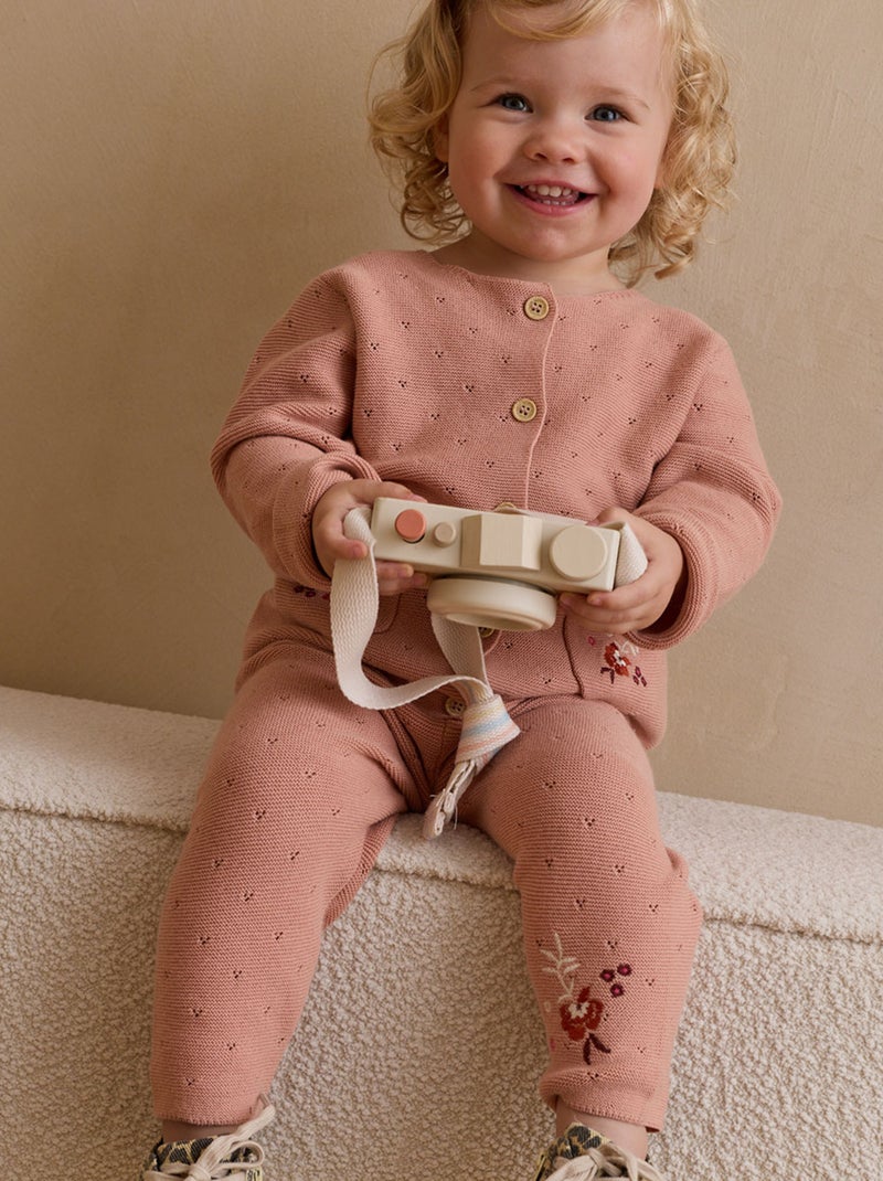 Gilet enfant en tricot Manouk Rose - Kiabi