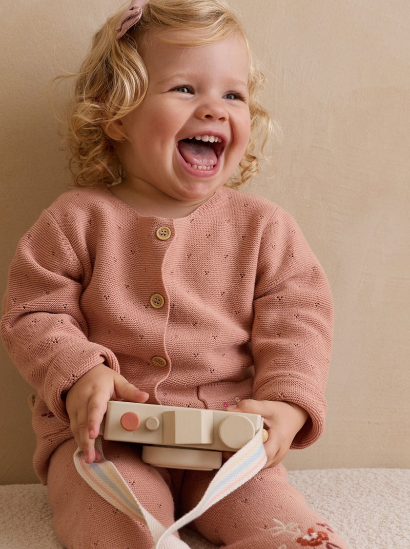 Gilet enfant en tricot Manouk Rose - Kiabi