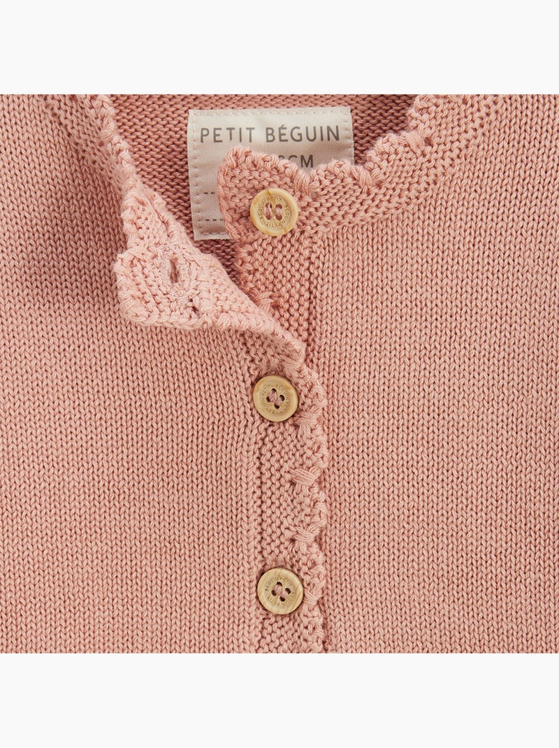 Gilet enfant en tricot Poésie d'été Rose - Kiabi