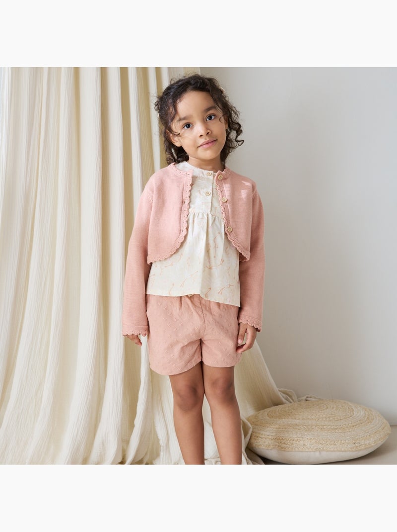 Gilet enfant en tricot Poésie d'été Rose - Kiabi