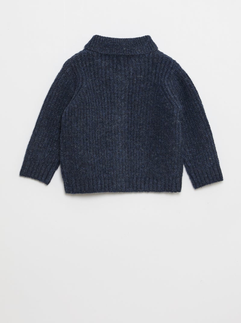 Gilet épais à col châle Bleu - Kiabi