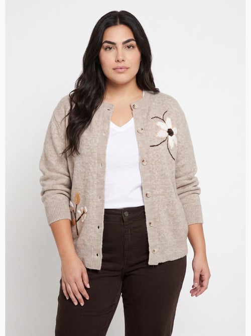 Gilet épais maille avec broderies fleurs - afibel - Kiabi Gilet épais maille avec broderies fleurs - afibel - Kiabi