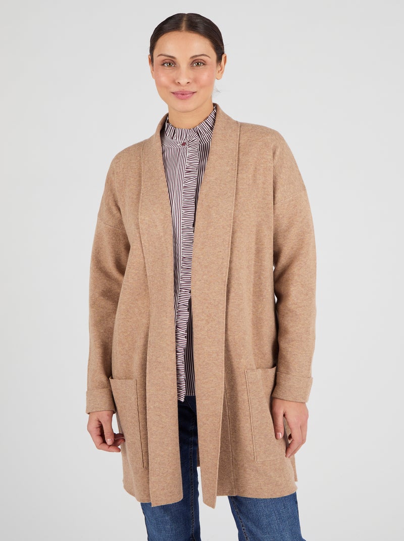 Gilet esprit manteau Thermolactyl - Damart Marron - Kiabi
