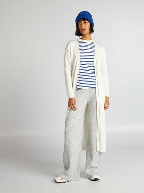 Gilet extra long à ceinture - Kiabi