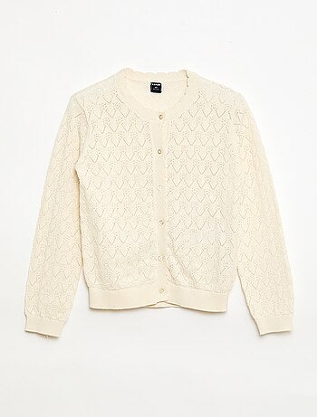 Gilet fantaisie en maille ajourée