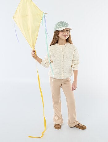 Gilet fantaisie en maille ajourée