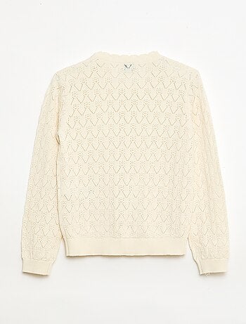 Gilet fantaisie en maille ajourée