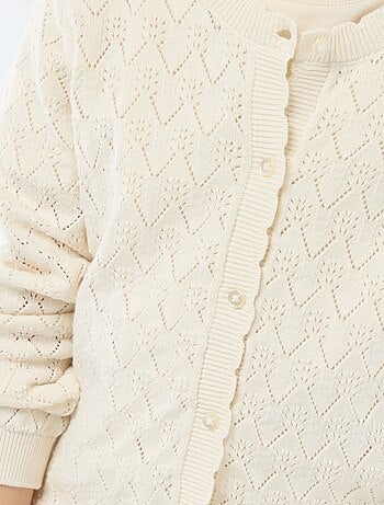 Gilet fantaisie en maille ajourée