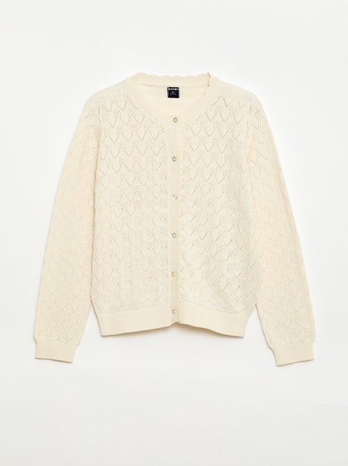 Gilet fantaisie en maille ajourée - Kiabi