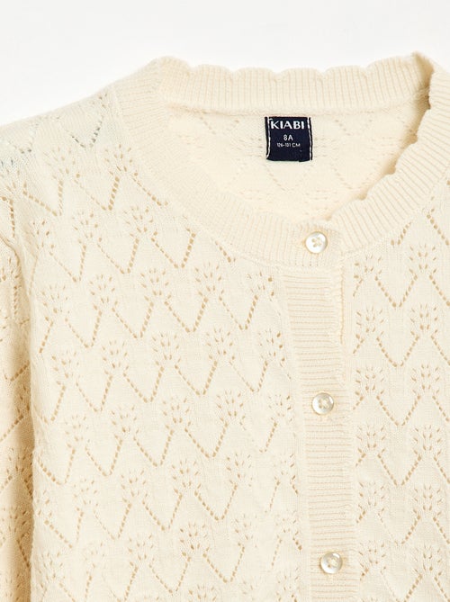 Gilet fantaisie en maille ajourée - Kiabi