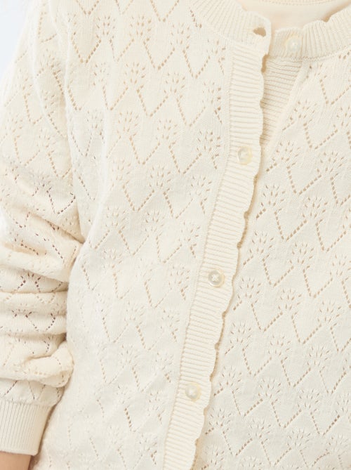 Gilet fantaisie en maille ajourée - Kiabi