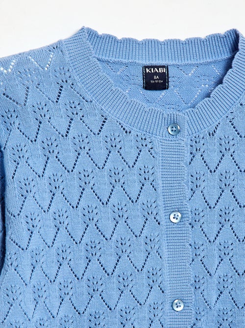 Gilet fantaisie en maille ajourée - Kiabi