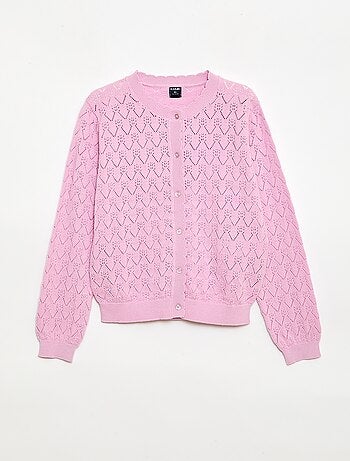 Gilet fantaisie en maille ajourée