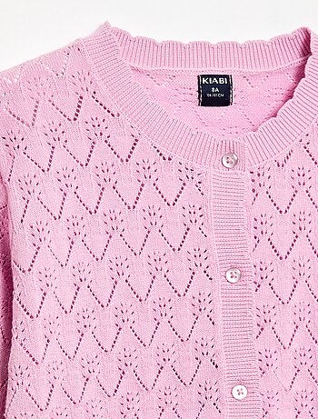 Gilet fantaisie en maille ajourée