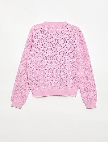 Gilet fantaisie en maille ajourée