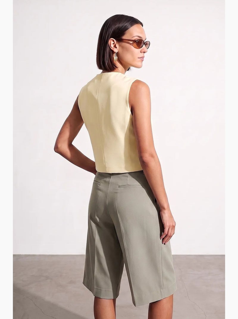Gilet femme en crêpe tissé dilvin Crème - Kiabi