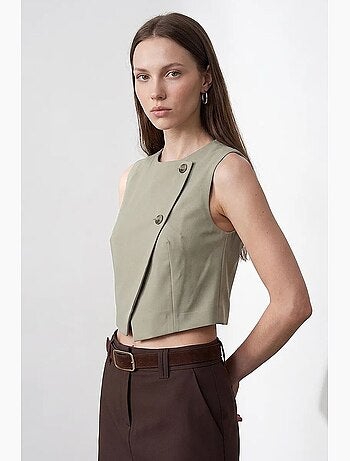 Gilet femme en crêpe tissé dilvin