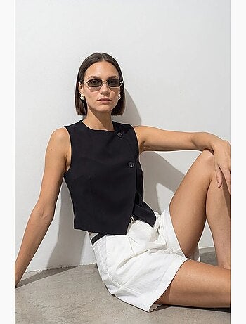 Gilet femme en crêpe tissé dilvin