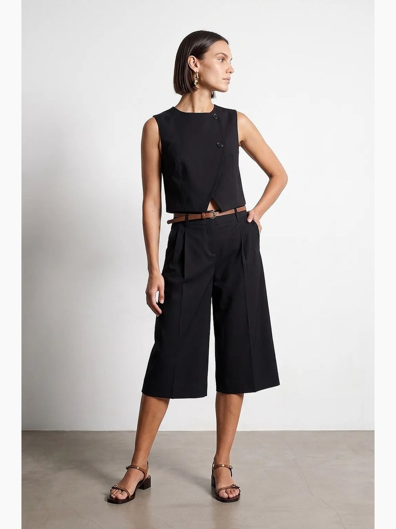 Gilet femme en crêpe tissé dilvin Noir - Kiabi