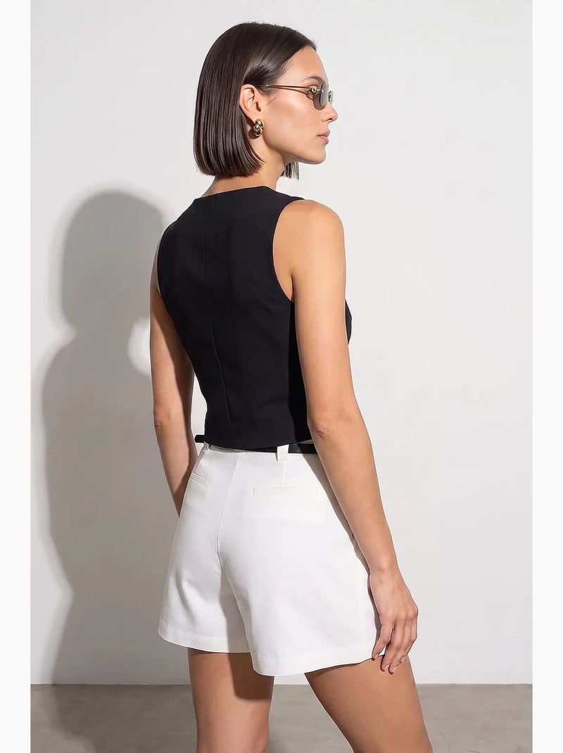 Gilet femme en crêpe tissé dilvin Noir - Kiabi