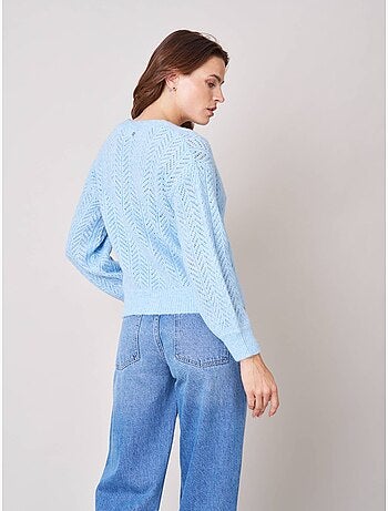 Gilet femme en maille ajourée 'Deeluxe'