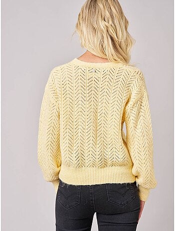 Gilet femme en maille ajourée 'Deeluxe'