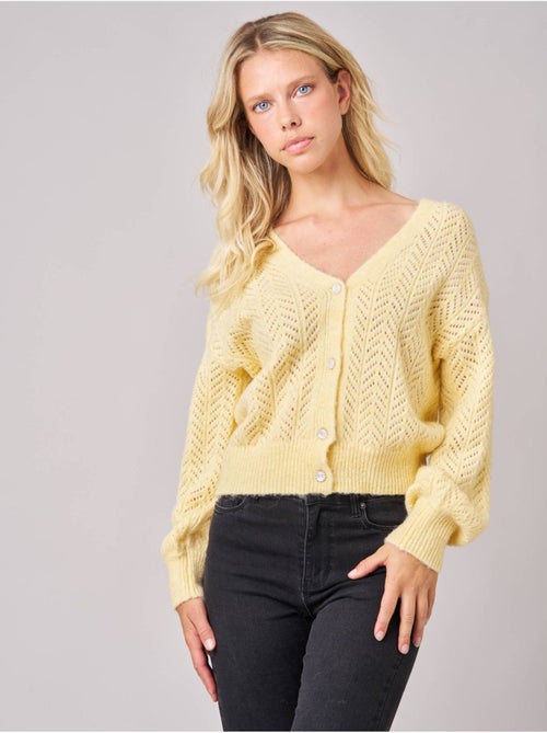 Gilet femme en maille ajourée 'Deeluxe' - Kiabi Gilet femme en maille ajourée 'Deeluxe' - Kiabi