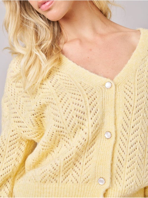 Gilet femme en maille ajourée 'Deeluxe' - Kiabi Gilet femme en maille ajourée 'Deeluxe' - Kiabi