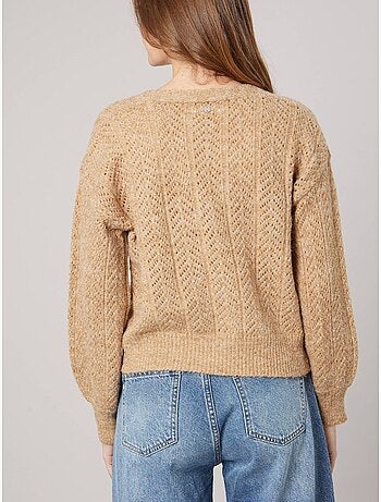Gilet femme en maille ajourée 'Deeluxe'