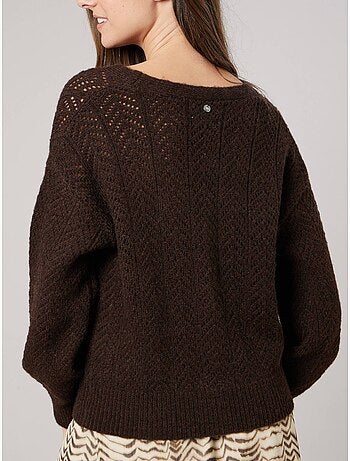 Gilet femme en maille ajourée 'deeluxe'