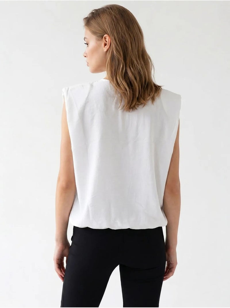 Gilet femme en popeline tissée, fermeture zippée mixray Blanc - Kiabi
