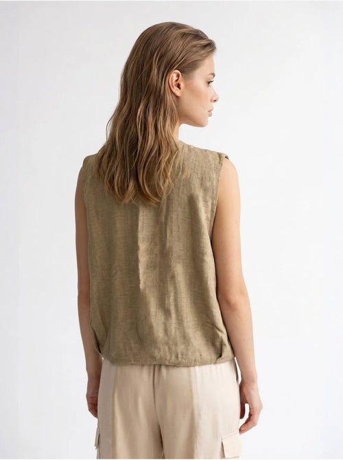 Gilet femme en popeline tissée, fermeture zippée mixray - Kiabi