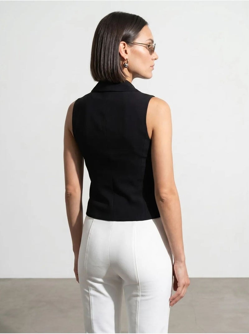 Gilet femme tissé à col châle dilvin Noir - Kiabi