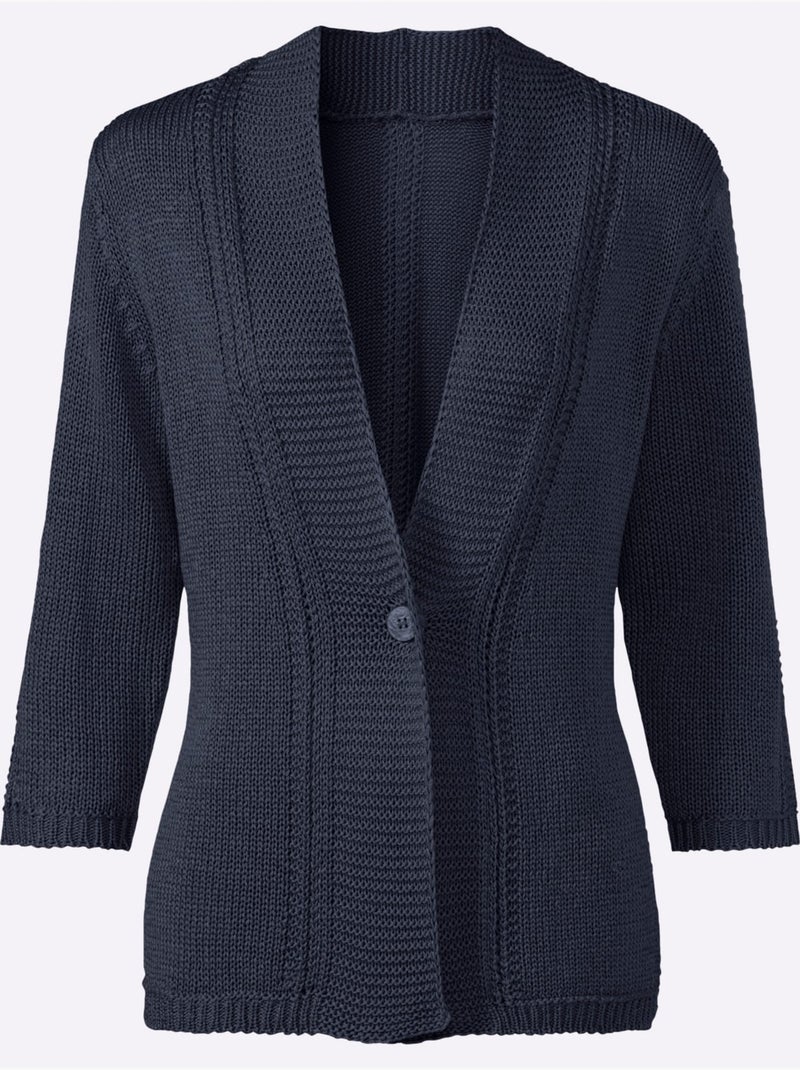 Gilet fil fantaisie facile d'entretien - taille standard - witt Bleu marine - Kiabi