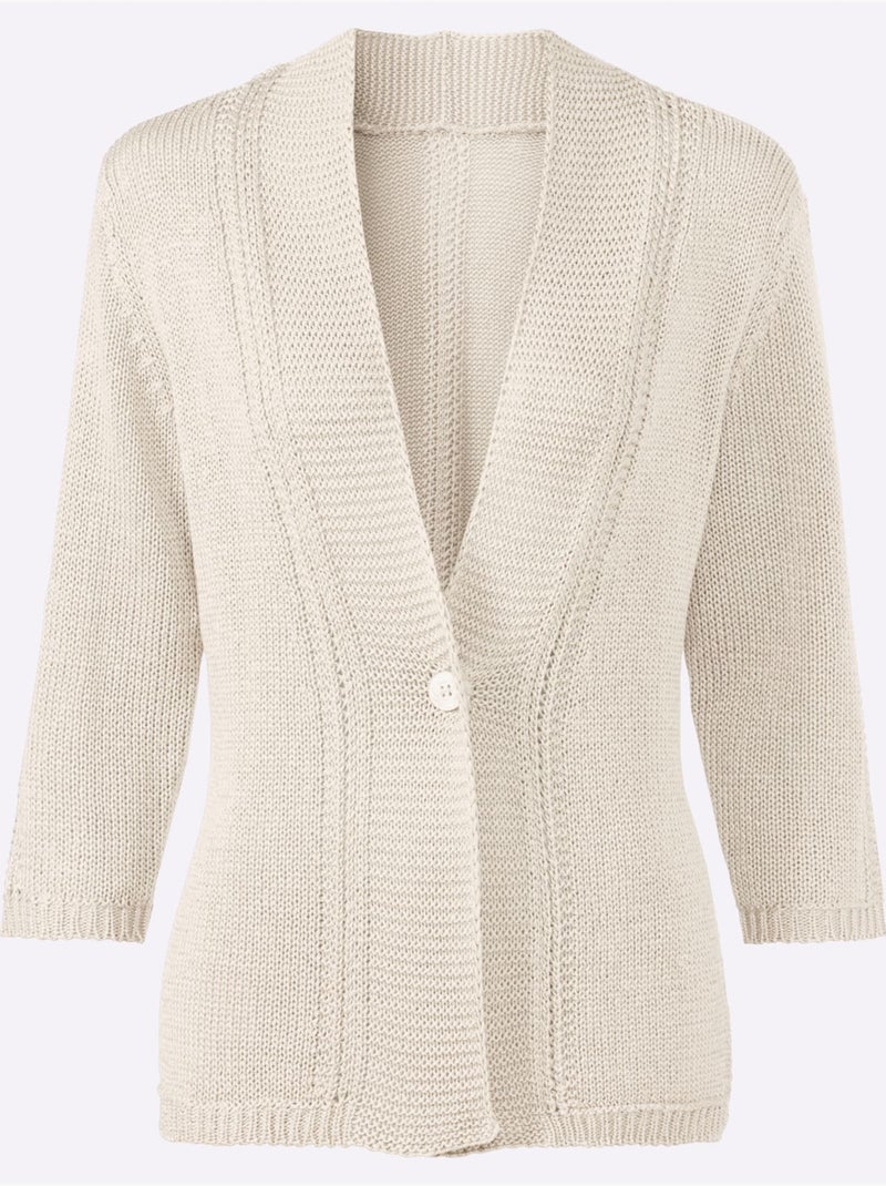 Gilet Fil Fantaisie Facile D'entretien - Taille Standard - Witt Ivoire - Kiabi