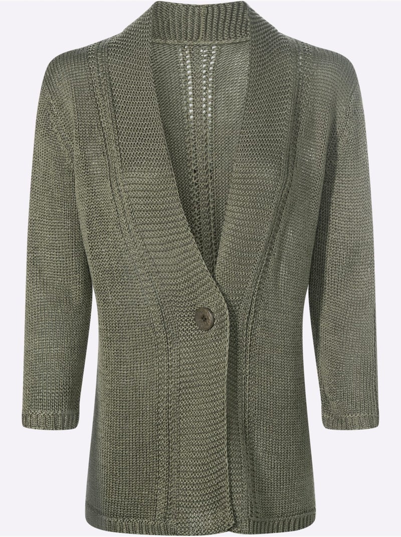 Gilet Fil Fantaisie Facile D'entretien - Taille Standard - Witt Kaki - Kiabi