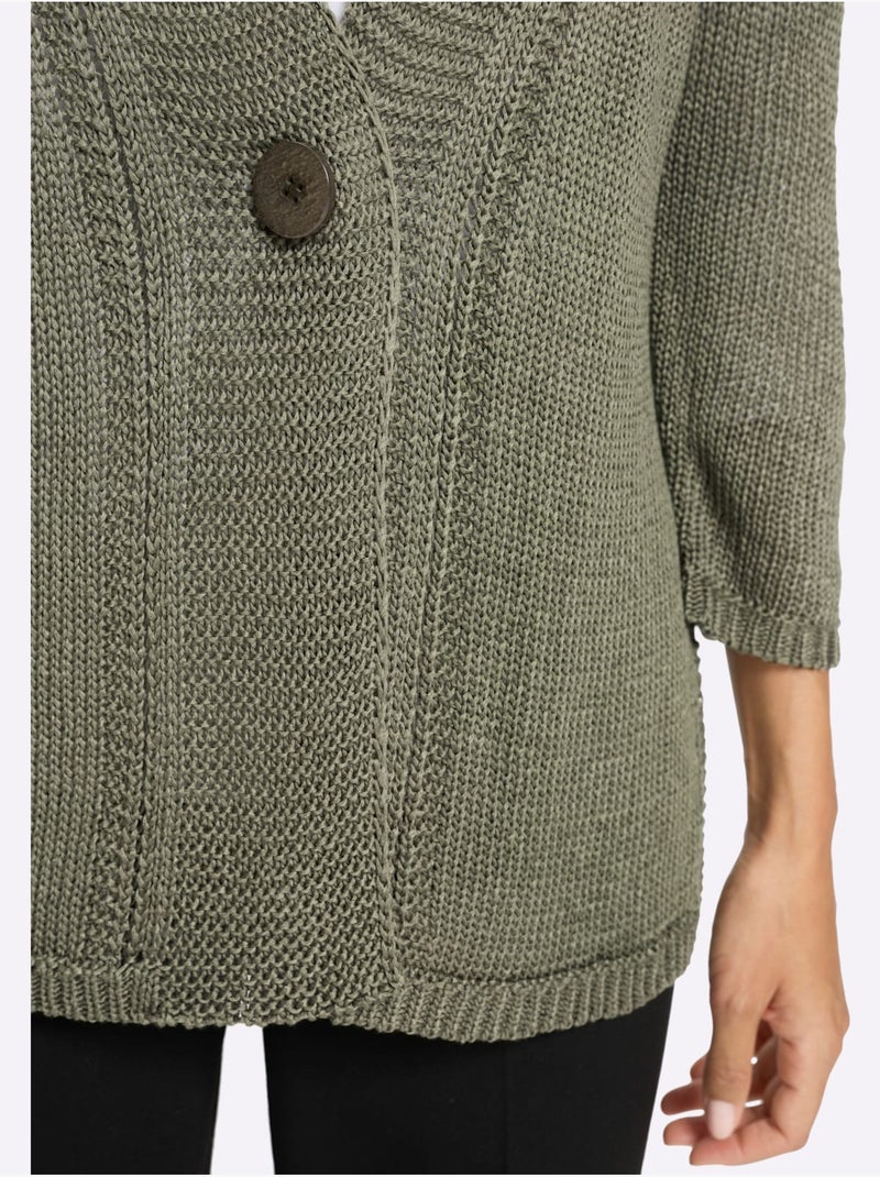 Gilet Fil Fantaisie Facile D'entretien - Taille Standard - Witt Kaki - Kiabi