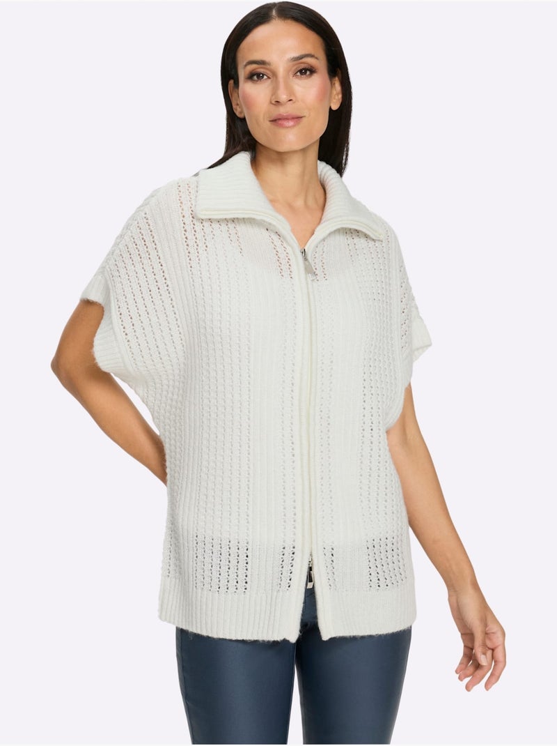 Gilet fils métallisés - taille standard - helline Ecru - Kiabi